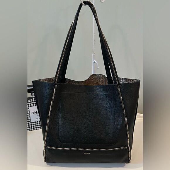BOTKIER BLACK PEBBLE LEATHER SOHO ZIPPER TRIM TOTE SHOULDER BAG $298 - Picture 15 of 15